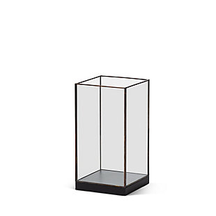 9.65-Inch Tall Glass and Black Metal Candle Holder (Set of 2), , large