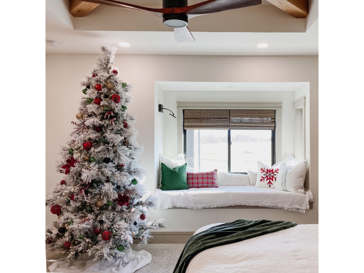 7.5 Ft. Flocked Snowy Pine Christmas Tree Ashley