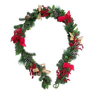 9-Ft. Christmas Garland with Pinecones, Bows, Berries, and Twig Balls, , rollover