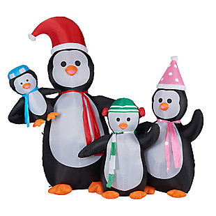 10-Ft. Tall Penguin Family Blow Up Inflatable with Lights, , large