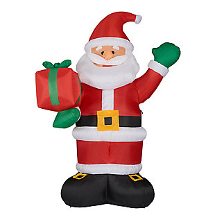10-Ft. Tall Santa Claus Holding a Gift Blow Up Inflatable with Lights, , large