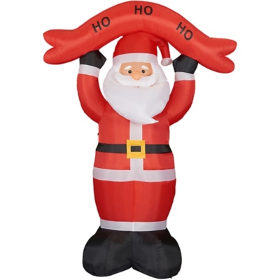 10-Ft. Tall Santa Holding Sign Blow Up Inflatable with Lights, , large