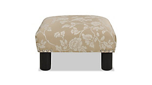 Jennifer Taylor Home Jules Square Accent Footstool, Champagne Beige, large