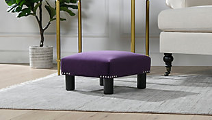 Jennifer Taylor Home Jules Square Accent Footstool, Purple, rollover