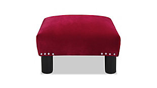Jennifer Taylor Home Jules Square Accent Footstool, Siren Red, large