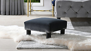 Jennifer Taylor Home Jules Square Accent Footstool, Steel Gray, rollover