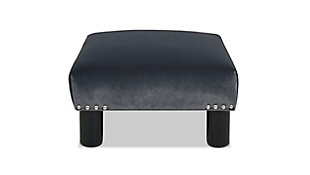 Jennifer Taylor Home Jules Square Accent Footstool, Steel Gray, large