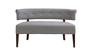 Jennifer Taylor Home Jared Roll Arm Bench Settee, Light Gray, large
