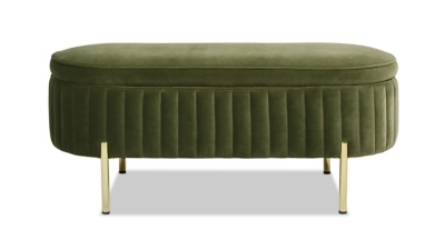 Jennifer Taylor Home Chloe Storage Bench, Olive Green, large