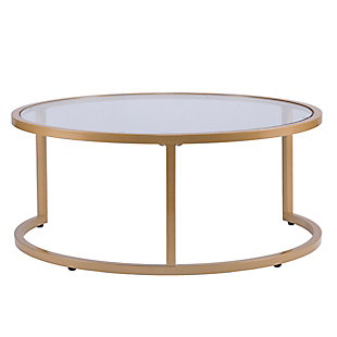 Southern Enterprises Gabe Glam Nesting Cocktail Table 2pc Set – Gold, , large