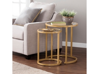 Southern Enterprises Furniture Gabe Glam Nesting Side Table 2pc Set