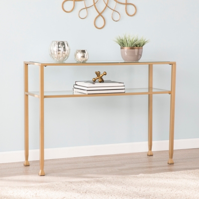 Southern Enterprises Arryn Gold Metal and Glass Console Table, , large