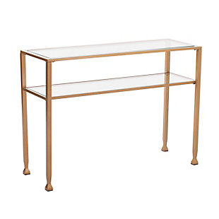 Southern Enterprises Arryn Gold Metal and Glass Console Table, , large