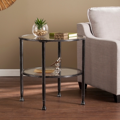 Southern Enterprises Furniture Arryn End Table, Black/Silver