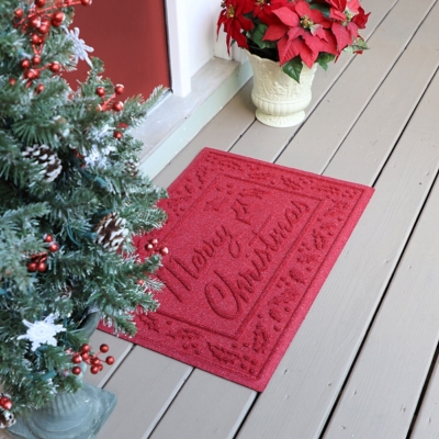 Waterhog Merry Christmas 20x30 Door Mat - Red