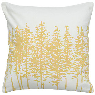 Rizzy Home Printed Tree Line Throw Pillow, Yellow, rollover