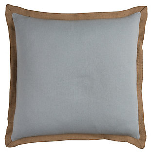Rizzy Home Flanged Solid Throw Pillow, Robins Egg Blue, rollover