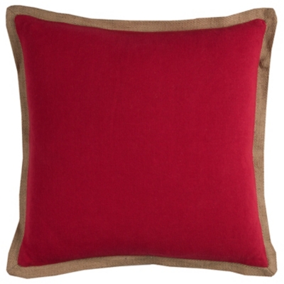 Rizzy Home Flanged Solid Throw Pillow, Red, large