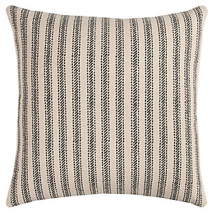 Rizzy Home Ticking Stripe Throw Pillow, Neutral, rollover