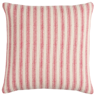 Rizzy Home Ticking Stripe Throw Pillow, Red, large