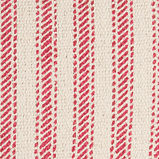 Printed on a lightly textured recycled cotton, this complex ticking stripe is a wonderful addition to simple relaxed casual decors. This pillow is also GREAT as a layering piece. The back is the same fabric as a solid and features a hidden zipper closure for ease of fill.complex ticking stripe on cotton canvas | light texture of cotton canvas | great as a layering piece or used alone | knife edged pillow | solid coordinating back with hidden zipper closure | 100% Cotton
