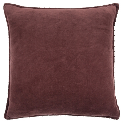 Rizzy Home Solid Bead Trimmed Throw Pillow, Burgundy, large