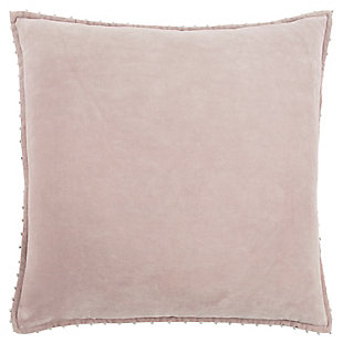 Rizzy Home Solid Bead Trimmed Throw Pillow, Blush, large