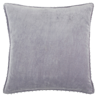 Rizzy Home Solid Bead Trimmed Throw Pillow, Soft Lilac, large