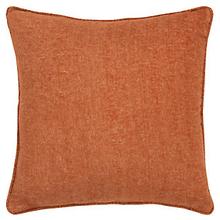 Rizzy Home Solid Throw Pillow, Orange, large