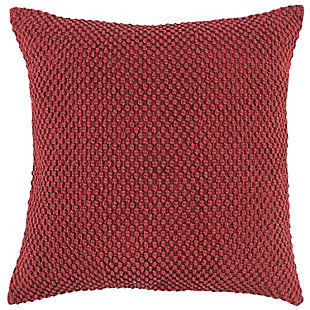 Rizzy Home Nubby Solid Throw Pillow, Red, large