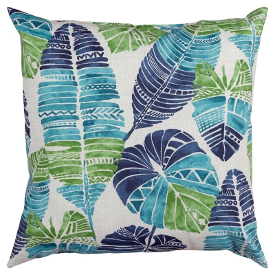 Rizzy Home Outdoor Tropical Throw Pillow, Teal, large