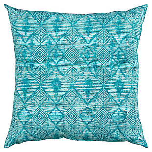 Rizzy Home Outdoor Geometric Throw Pillow, Light Teal, large