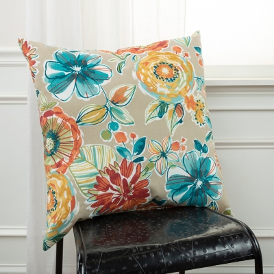 Rizzy Home Outdoor Floral Throw Pillow, , rollover