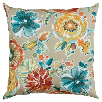 Rizzy Home Outdoor Floral Throw Pillow, , large