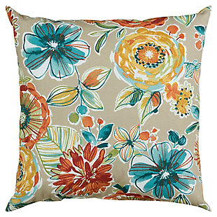 Rizzy Home Outdoor Floral Throw Pillow, , large