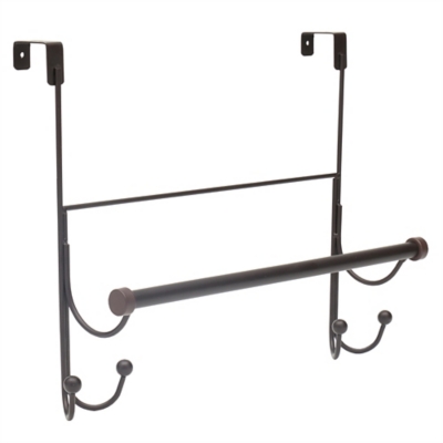 Home Basics Home Basics Over the Door Hook with Towel Bar, Oil-Rubbed Bronze, , large