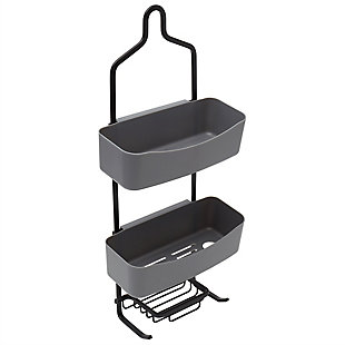 Home Basics Home Basics 2 Tier Shower Caddy with Plastic Shelves, Gray, , large