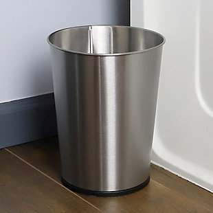 Home Basics Home Basics Open Top 8 Lt Stainless Steel Waste Bin, (9.5" x 10.25"), Silver, , rollover