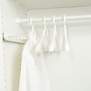 Home Basics Plastic Hangers (Pack of 4), Timber White, rollover