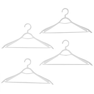 Home Basics Plastic Hangers (Pack of 4), Timber White, large