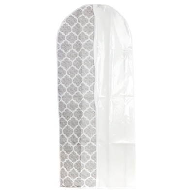 Home Basics Arabesque Non-Woven Dress Bag with Clear Plastic Panel, , large