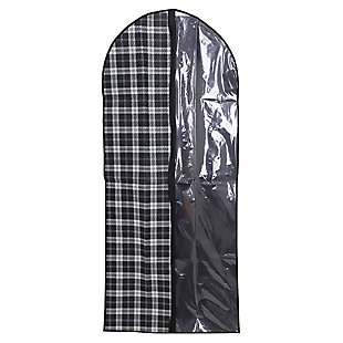 Home Basics Basics Plaid Non-Woven Dress Bag with Clear Plastic Panel, , large