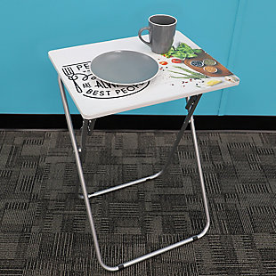 Home Basics For the Love of Food Multi-Purpose Foldable TV Tray Table, , rollover