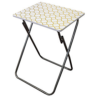 Home Basics Metallic Multi-Purpose Foldable Table, Gold, large