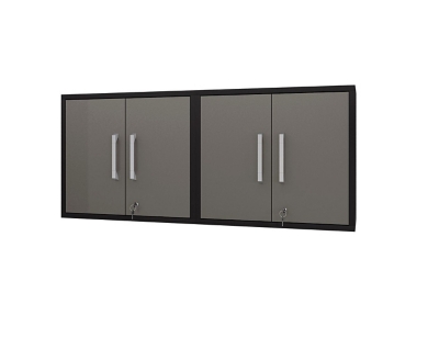 Eiffel Floating Garage Cabinet (Set of 2), Black/Gray, large