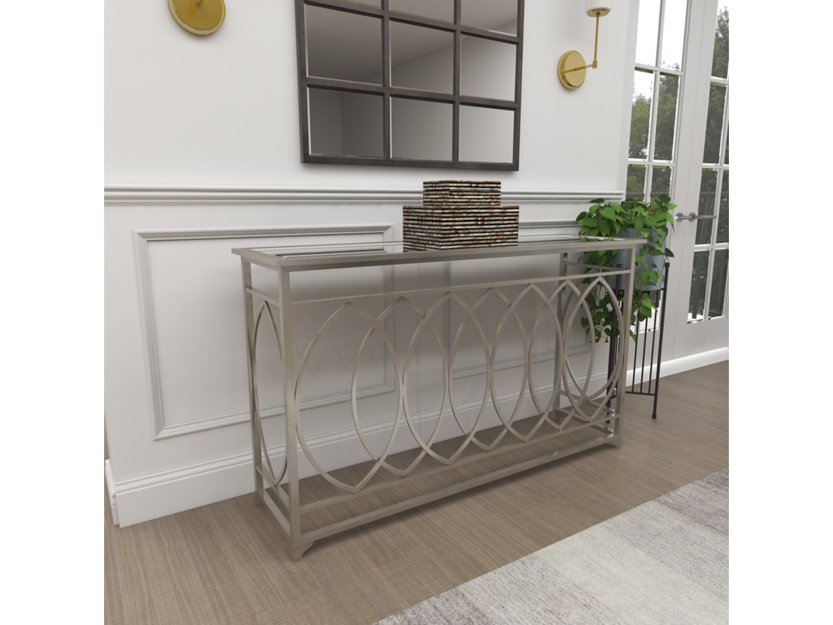 Ashley furniture glass console table discount