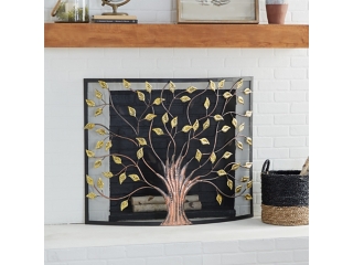 Bayberry Lane Green Metal Fireplace Screen