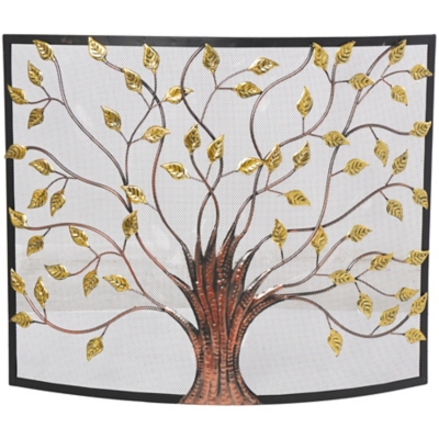 Bayberry Lane Green Metal Fireplace Screen, , large