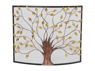 Bayberry Lane Green Metal Fireplace Screen