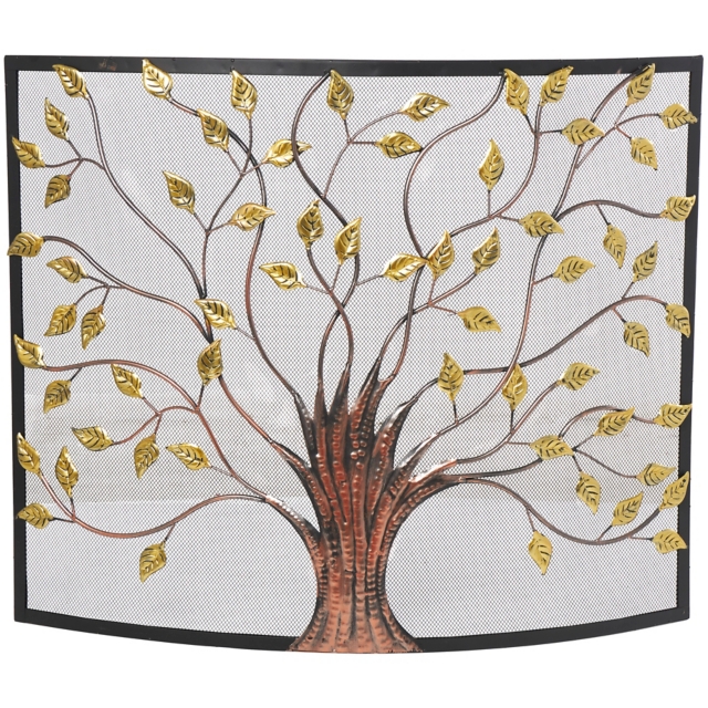 Bayberry Lane Green Metal Fireplace Screen
